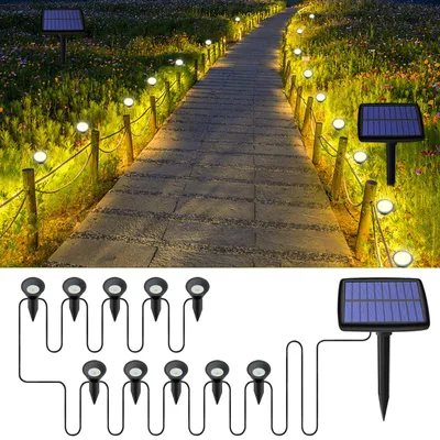 Solar-Außenleuchte 10 LEDs IP44 warmweiß 3000 K für Garten