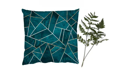 Produktbild von MuchoWow® Zierkissen Sofakissen Wohnzimmer Dekokissen 45x45 cm Steine - Gold - Luxus - Muster - Abstrakt - Schlafpolster - Polster für das Sofa