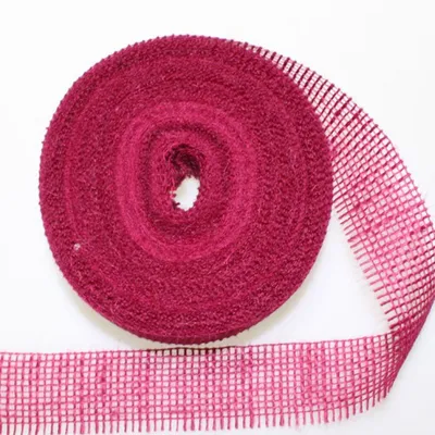Produktbild von 20m Juteband 40mm Schleifenband Geschenkband Gitterband Jute Deko Schleife Band fuchsia