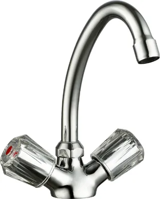 Produktbild von SCHÜTTE Küchenarmatur DUO MIX II, Niederdruck Armatur Küche, schwenkbarer Wasserhahn Küche, Mischbatterie Küche in Chrom