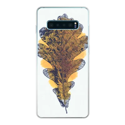 Produktbild von MuchoWow® Handyhülle Schutzhülle Hülle für Samsung Galaxy S10 Plus Aquarell - Orange - Eichenblatt Silikon Softcase Handy Hülle - Schutzhülle