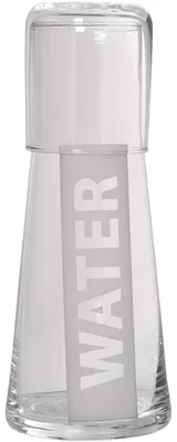Produktbild von DRW Nachtset Flasche und Glas aus transparentem Glas, 700 ml