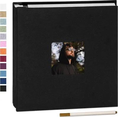 Zdjęcie produktu dla Album fotograficzny Yopih samoprzylepny do samodzielnego projektowania o wyglądzie lnu 10x15 cm 40 stron