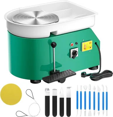 Produktbild von Pottenbakker-Drehteller, 25 cm, elektrischer Drehteller mit abnehmbarem ABS-Tablett und 350 W, Drehscheibe für Keramik, Drehbank, Werkzeuge für die Keramikbearbeitung