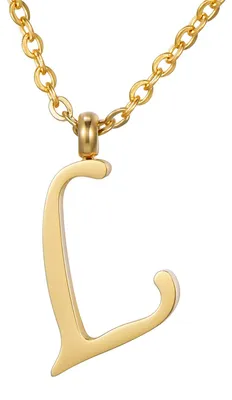 Produktbild von Morella Damen Halskette mit Buchstabe L Anhänger Edelstahl gold in Schmuckbeutel