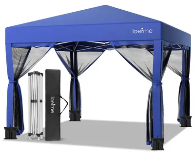 Produktbild von Faltpavillon Partyzelt - 3 x 3 m Gartenpavillon - Wasserdichtes Oxfordgewebe - UV-Schutz - 4 Seitenteile - Stahlrahmen - Blau