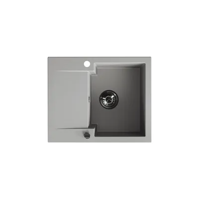 Produktbild von Granitspüle 1 Becken mit kurzer Abtropffläche grau 480x580x194 mm
