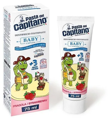 Produktbild von Pasta del Capitano Baby Captain Pasta do zębów dla dzieci 3+ Truskawka, 75 ml