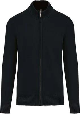 Produktbild von Kariban Herren Cardigan Strickjacke Warm Stehkragen Sweatshirt, Größe:M, Farbe:Schwarz