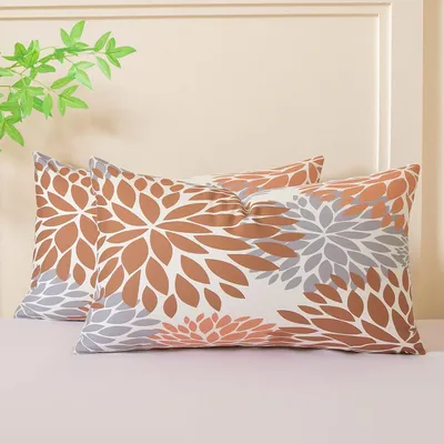 Produktbild von Samtkissenbezüge, beige, 50 x 30 cm, braun und grau, 2er-Set, Sofakissen, Samtkissen, dekorative Kissenbezüge, moderne weiche Lendenkissen für Wohnzimmer, Schlafzimmer, Sofakissen, dekorativ