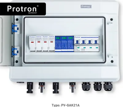 Produktbild von Protron PV-GAK21A - PV GAK Solar Generatoranschlusskasten Photovoltaik DC Überspannungschutz 2-STRINGS 12M 3P 1000V T2, 0% MwSt.