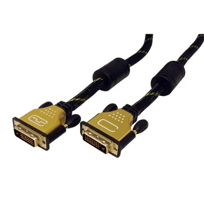 Obrázek produktu pro ROLINE-GOLD DVI kabel, DVI-D(M) - DVI-D(M), dual link, s ferity, zlacené konektory, 3m (11.04.5513)