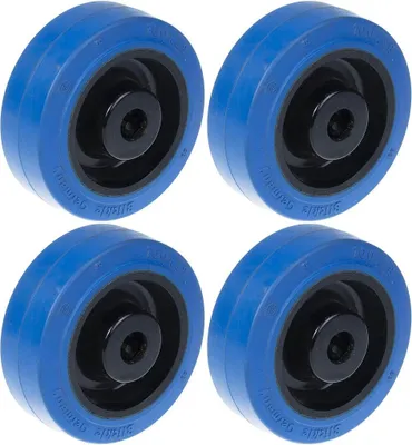 Produktbild von 80mm 3" Rad aus blauem Gummi mit Nylon-Zentrale starke 560kg Kapazität, Satz von 4