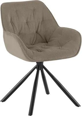 Produktbild von Esszimmerstuhl Rimio Cord in Taupe mit Drehhockerfunktion