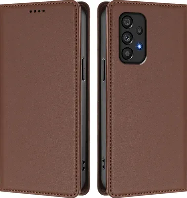 Image de Etui en cuir pour Samsung Galaxy A53 5G, étui magnétique en cuirPolyuréthaneavec support Marron