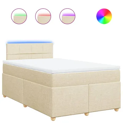 Produktbild von Boxspringbett mit Matratze Creme 120x190 cm Stoff