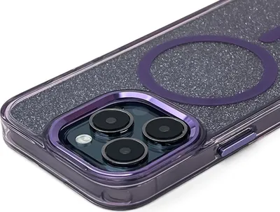 Immagine prodotto di Custodia Glitter Magsafe per Iphone 16 - Viola con glitter