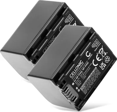 Produktbild von CELLONIC 2x Akku für Kamera Kompatibel mit Sony DCR-DVD103, DCR-DVD105, DCR-DVD106, NP-FH50 - (1400mAh, 7.4V)