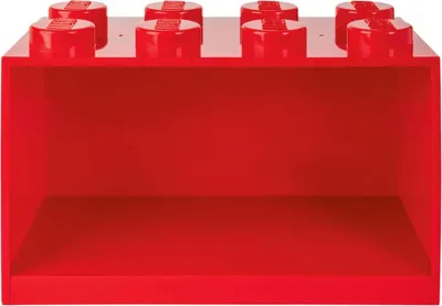 Produktbild von LEGO – Regal in Form eines Bausteins mit acht Vorsprüngen – Rot