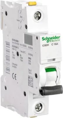 Image de Schneider Electric Disjoncteur de protection de circuit 16 A unipolaire C (A9F07116)