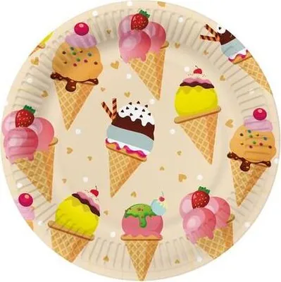 Produktbild von 10 Pappteller Ice Cream - Eiszeit Ø23cm