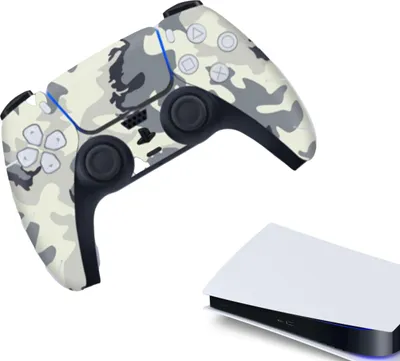 Produktbild von Controller-Aufkleber für PS5, PlayStation 5 – Performance-Gaming-Skin – Schutzzubehör – Camo – Weiß