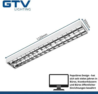 Obrázok produktu pre Svietidlo pre LED trubice 2x120 kancelárske leštený hliník GT-LE120JN-01