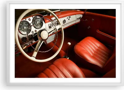Produktbild von Gerahmtes Poster - Weißer Rahmen - Auto Innenraum Klassisch - 70x50 cm - Wand Bild - Wanddeko - Wandbilder - Kunstposter - Wandposter - Bilderrahmen - Bilder - Kunstdruck - Wandbild - P2WAA70x50-0149
