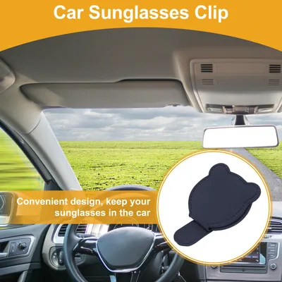 Image de Pince Magnétique Universelle Pour Lunettes De Soleil De Voiture, En Daim Bleu, 10 X 6,1 Cm, 1 Pièce