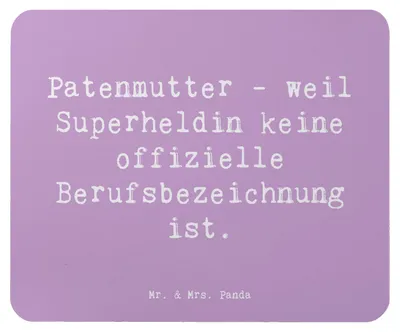 Produktbild von Mr. & Mrs. Panda Mauspad Spruch Patenmutter Superheldin - Lavendeltraum - Geschenk, besonderer Mensch, Geschenke für Paten, Mouse Pad, Verwandte, mousematte, pc mousepad