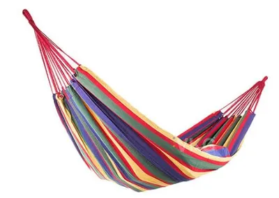 Immagine prodotto di Amaca pieghevole in cotone, rosso-viola, 270x150 cm