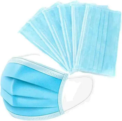 Produktbild von 3 Lagig Behelf-Mund-Nasen-Atem-Schutz Gesichtsmaske Einwegmaske Maske Bedeckung 50er Pack NEU