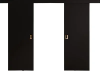 Produktbild von KIER FURNITURE Schiebetür Komplettset WERDI PLUS DUO Sliding Door, Raumteiler Schiebetür Schwarz 152x205x1,6 cm