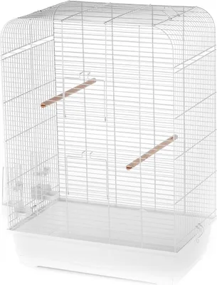 Produktbild von Vogelkäfig Nina, weiß, 54 x 34 x 75 cm, inkl. Futter- & Trinknapf, 2 Sitzstangen, Schublade