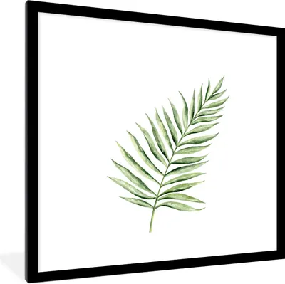 Produktbild von MuchoWow® Gerahmtes Poster Pflanze - Aquarell 40x40 cm - Poster mit Schwarzem Bilderrahmen Wandposter Rahmen Foto Bilder - Poster - Plakat im Rahmen