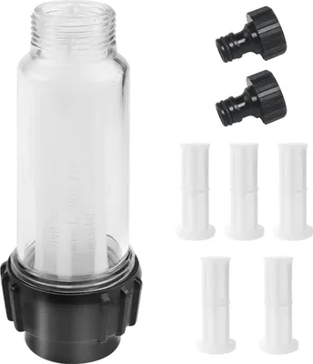 Produktbild von Gartenschlauch Wasserfilter Set G3/4 Zoll, 11,8 cm Filtergehäuse, 5 Filtereinsätze, 2 Schnellkupplungen, für Hochdruckreiniger und Gartenpumpen