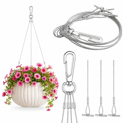 Produktbild von KADAX Metall-Blumentopf-Aufhänger, dreifache Blumentöpfe, für den Garten, Stahlglieder
