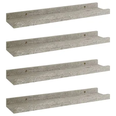 Immagine prodotto di Mensole da Parete 4 pz Grigio Cemento 40x9x3 cm