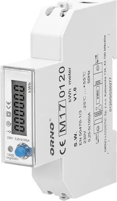 Zdjęcie produktu dla Licznik jednofazowy dwukierunkowy ORNO OR-WE-524, 100A,   MID