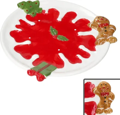 Immagine prodotto di Piatto da pasticceria Stella di Natale Ø28cm in gres porcellanato Uomo di pan di zenzero