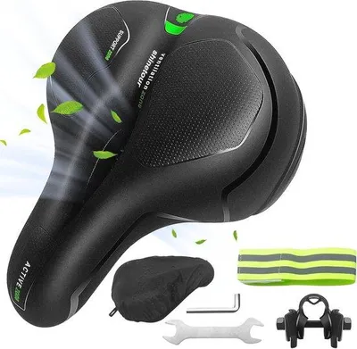 Produktbild von Famanu Fahrradsattel Ergonomisch mit Memory-Schaum - Atmungsaktiv, Breit und Komfortabel