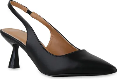 Produktbild von VAN HILL Damen Slingpumps Pumps Klassische Spitze Absatz-Schuhe 841396, Farbe: Schwarz, Größe: 38