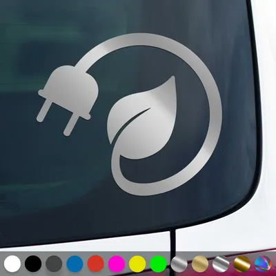 Produktbild von PantherPixel Erneuerbare Energien Aufkleber Strom Elektromobilität Sticker Auto Geschenkidee Farbe Silber