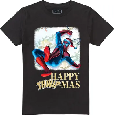 Produktbild von Spider-Man - "Happy Thwipmas Christmas" T-Shirt für Herren/Damen Uni TV26405 (XL) (Schwarz)
