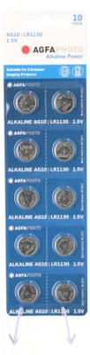 Produktbild von AgfaPhoto Batterie Knopfzelle LR54 V10GA 1.5V Alkaline 10St.