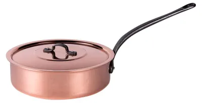 Schmortopf mit Deckel, 24 cm, Kupfer, innen verzinnt