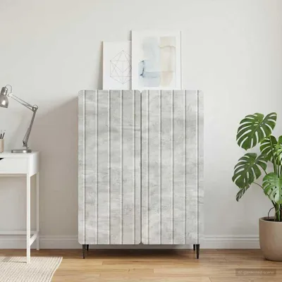 Immagine prodotto di Credenza vidaXL grigio cemento 66 x 34,5 x 92 cm in materiale derivato dal legno