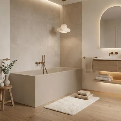 Produktbild von AQUA for you | Badewanne - KRONOS OVAL - Rechteckbadewanne – 170x70 cm - Kaschmir - mit Verkleidung Cappuccino Latte, Badewannenverkleidung, Rechteckwanne
