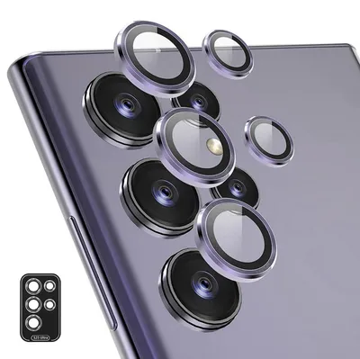 Image de Verre de protection pour appareil photo + anneau pour objectif Samsung Galaxy S25 Ultra 5G en aluminium robuste