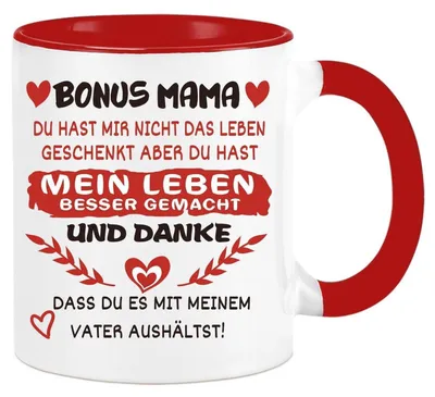 Obrázok produktu pre Šálka na kávu, 325 ml, červená, s nápisom "Mama", darček
